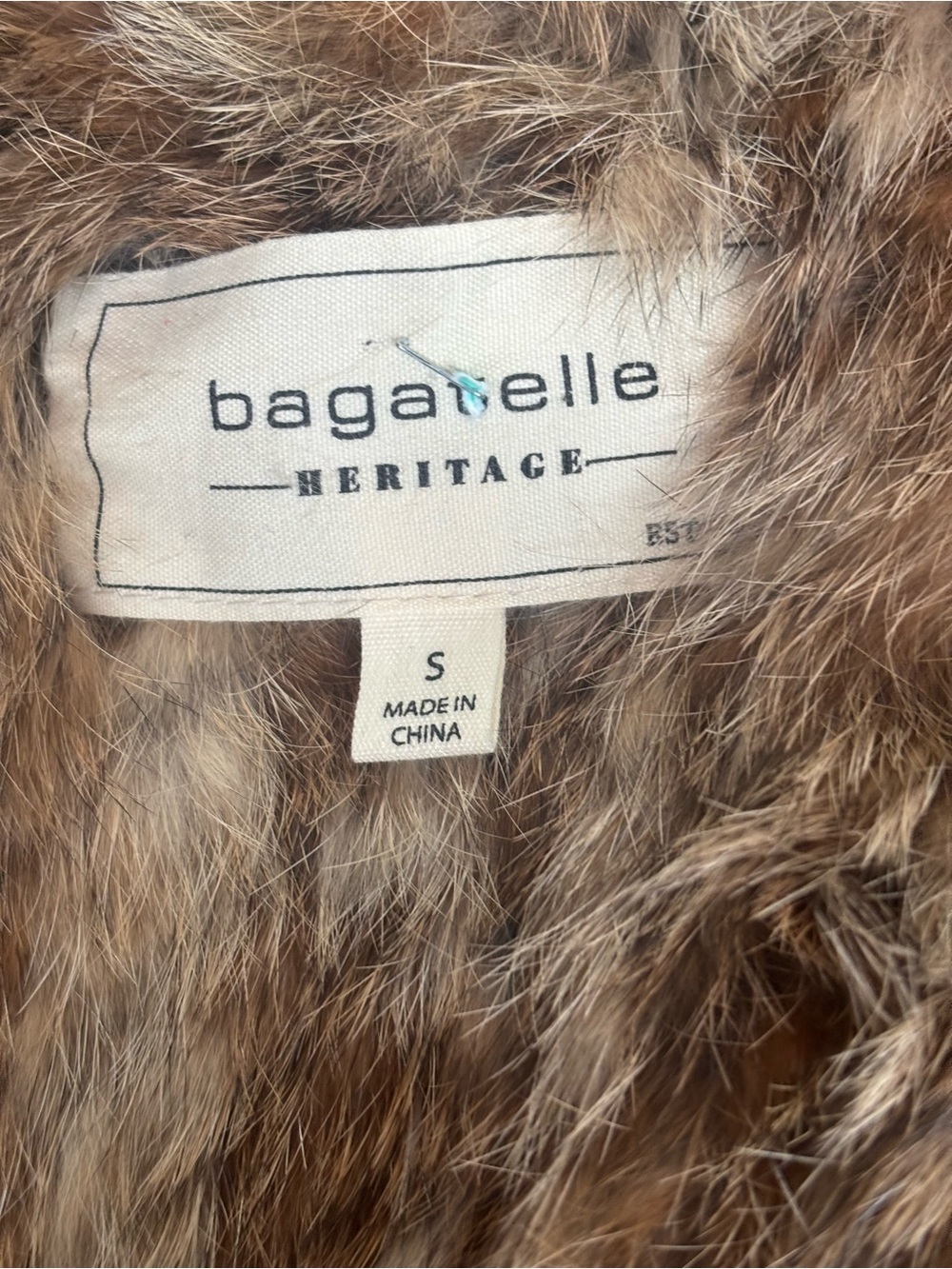 Bagatelle Heritage Rabbit Fur Vest Women’s Small Neutral Boho Layering - Picture 5 of 6